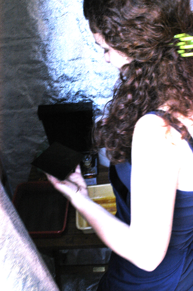 Me in darkroom tent, bad photo qual but at least you get to see something...