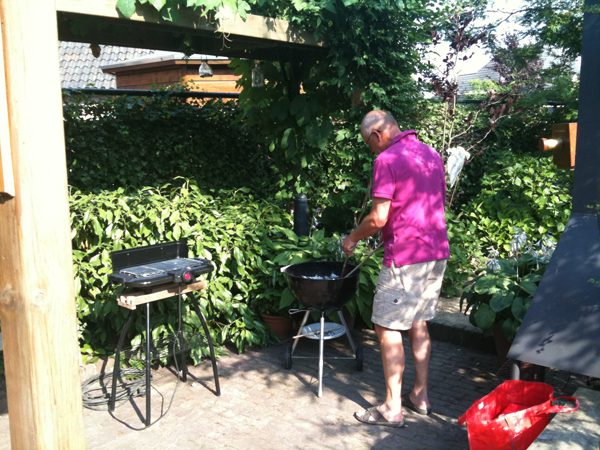 Nr1-small Two BBQ's all fired up and ready to bake some delicious meet to feed the hungry ones